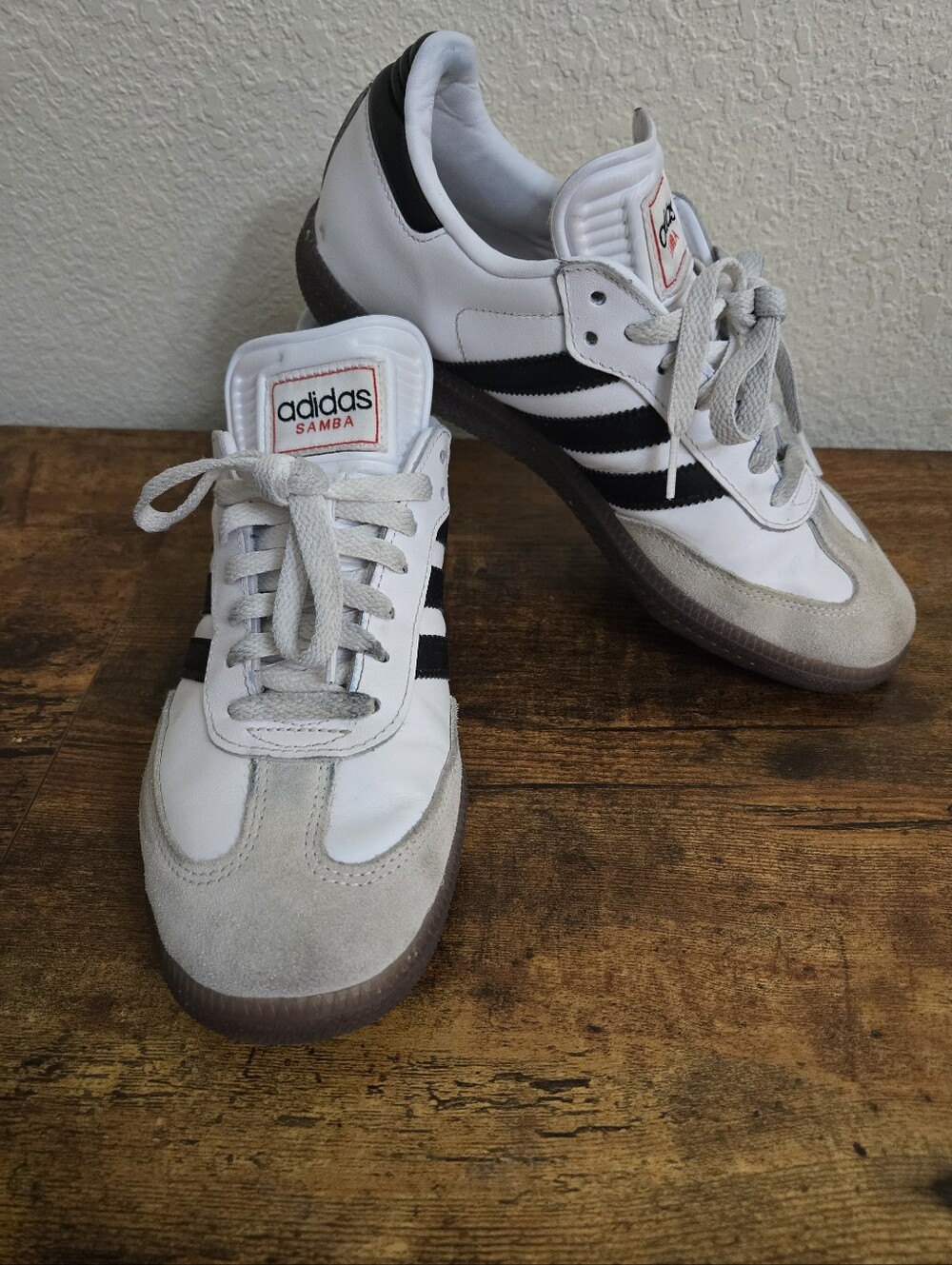 adidas Samba White with Black Stripes and Gray Suede Unisex